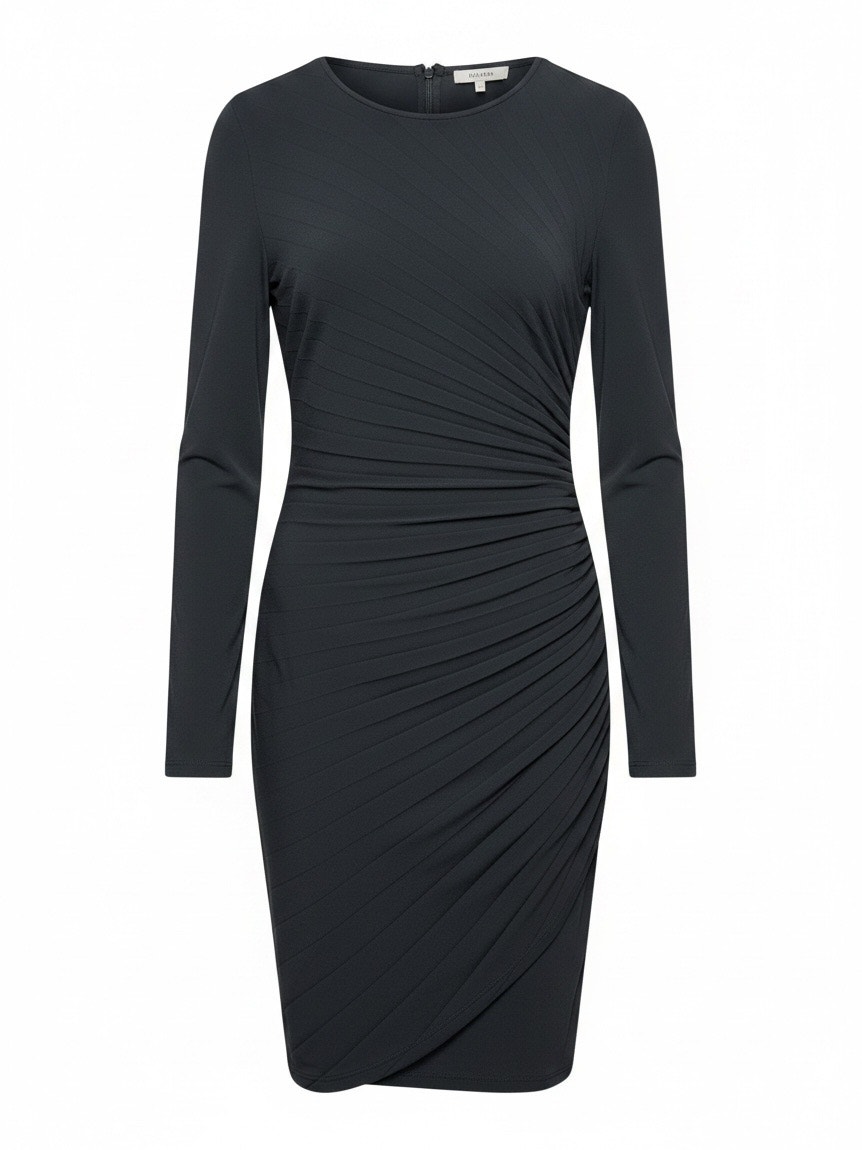 Max Mara Black Jersey Dress With Side Pleating Size 42 It 6 Us